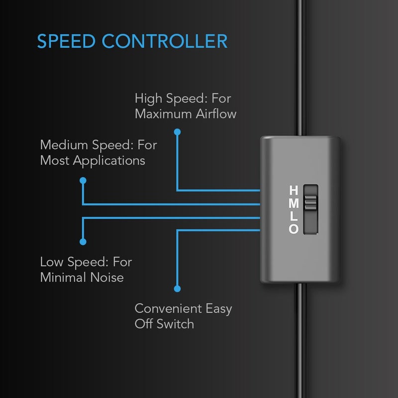 AC Infinity MULTIFAN S3-P, Quiet 120mm AC-Powered Fan with Speed Control, UL-Certified for Receiver DVR PlayStation Xbox Component Cooling - Image 3